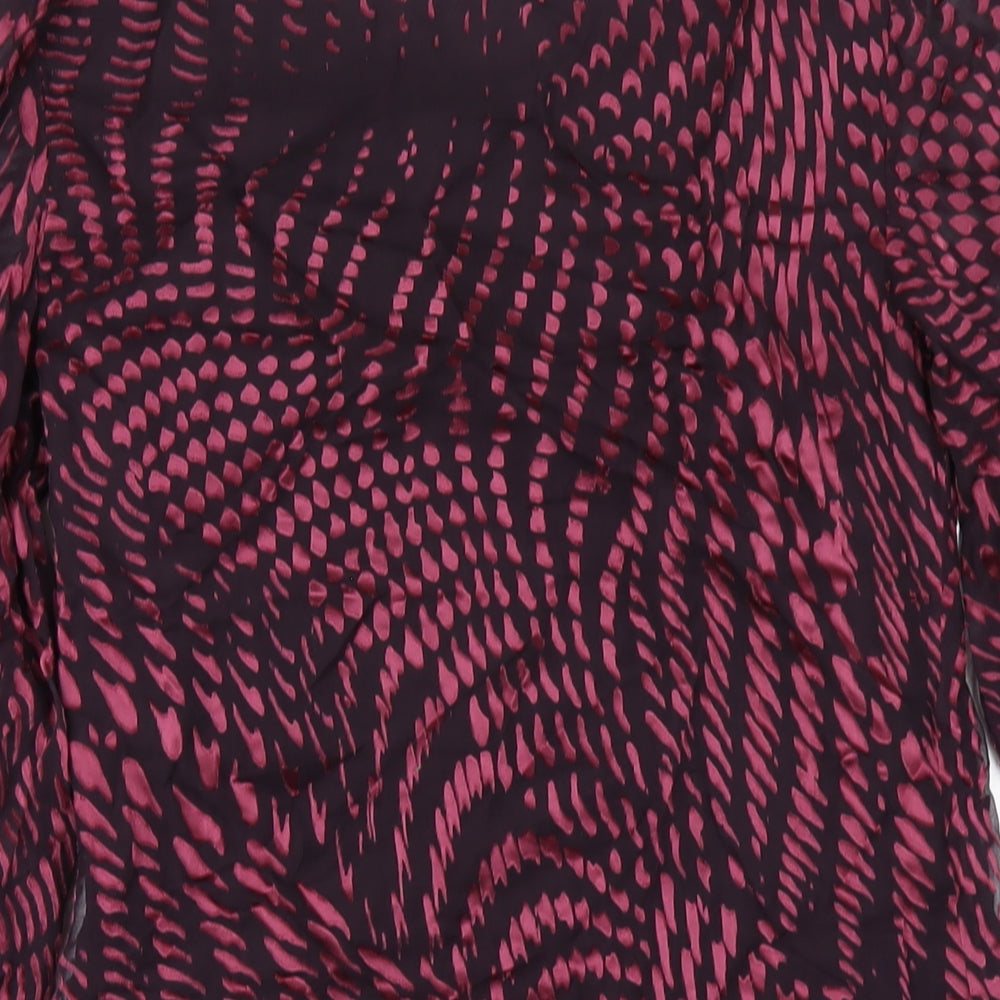 Fenn Wright Manson Womens Purple Silk A-Line Size 10 Square Neck Zip