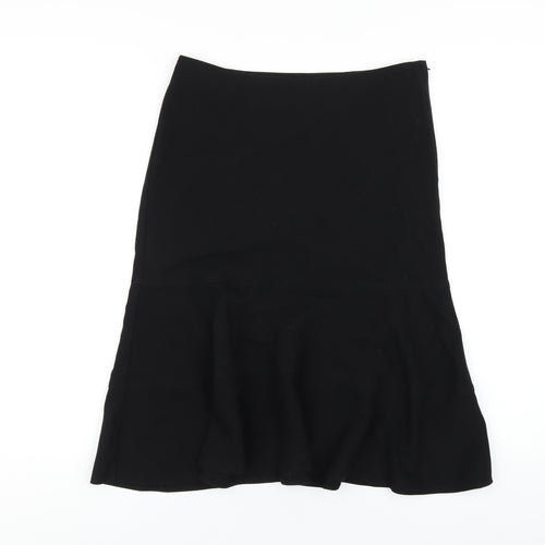 Etam Womens Black Polyester A-Line Skirt Size 8 Zip