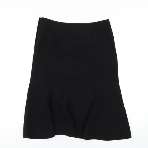 Etam Womens Black Polyester A-Line Skirt Size 8 Zip