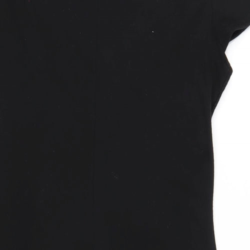Red Herring Womens Black Polyester Bodycon Size 8 Scoop Neck Pullover