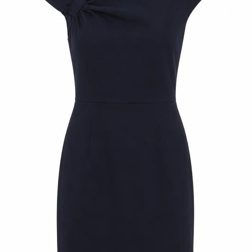 Mango Womens Blue Viscose A-Line Size S Boat Neck Zip