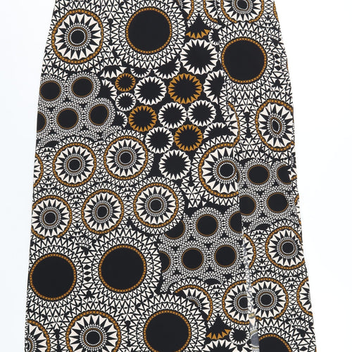 M&Co Womens Multicoloured Geometric Polyester A-Line Skirt Size 14
