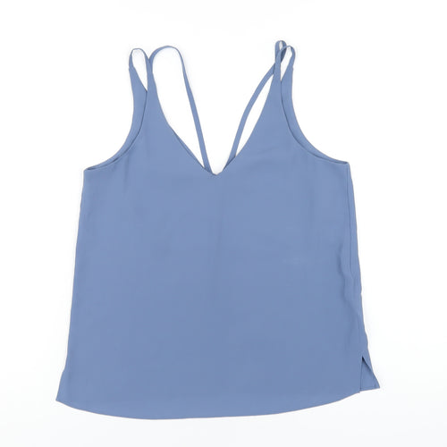 Topshop Womens Blue Polyester Camisole T-Shirt Size 6 V-Neck