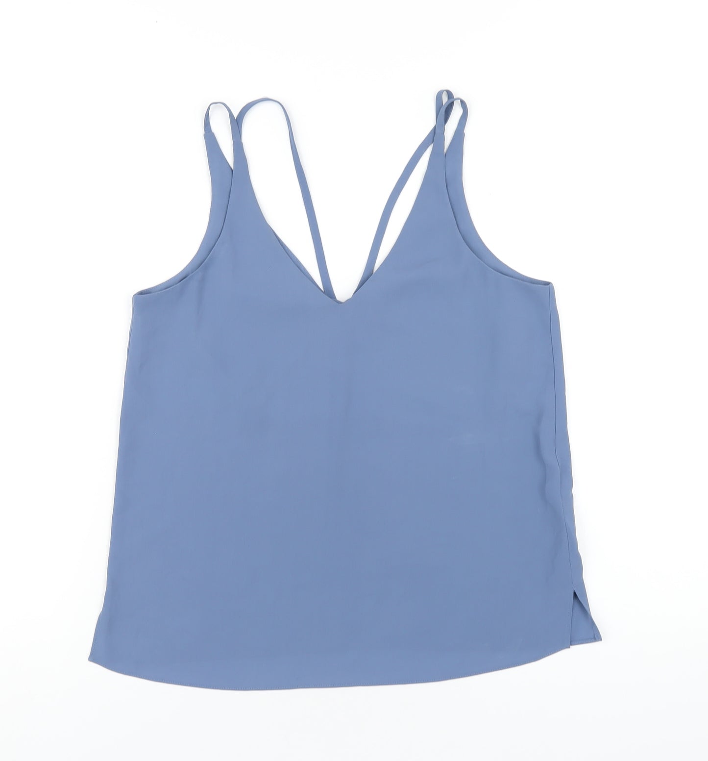 Topshop Womens Blue Polyester Camisole T-Shirt Size 6 V-Neck