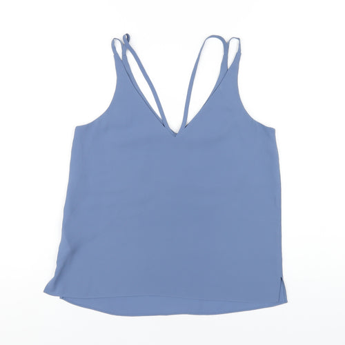 Topshop Womens Blue Polyester Camisole T-Shirt Size 6 V-Neck