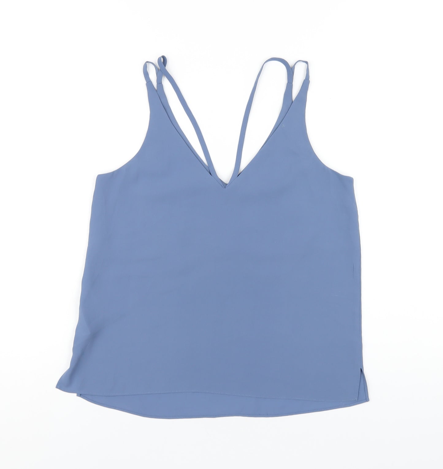 Topshop Womens Blue Polyester Camisole T-Shirt Size 6 V-Neck