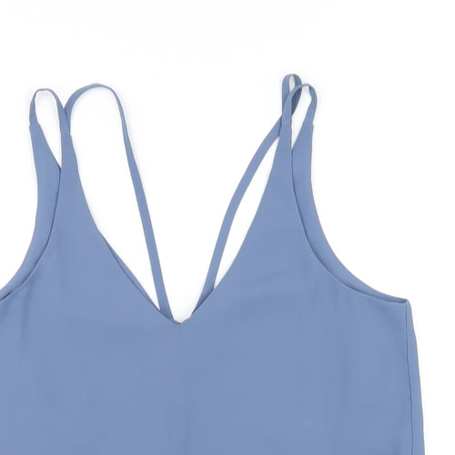Topshop Womens Blue Polyester Camisole T-Shirt Size 6 V-Neck