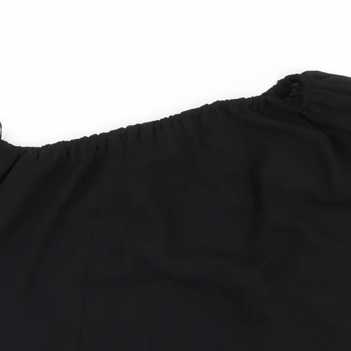 Select Womens Black Polyester A-Line Size 8 One Shoulder Pullover