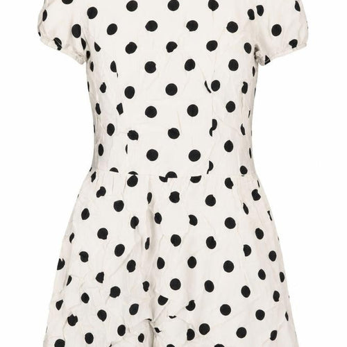Topshop Womens Ivory Polka Dot Viscose A-Line Size 6 Round Neck Zip