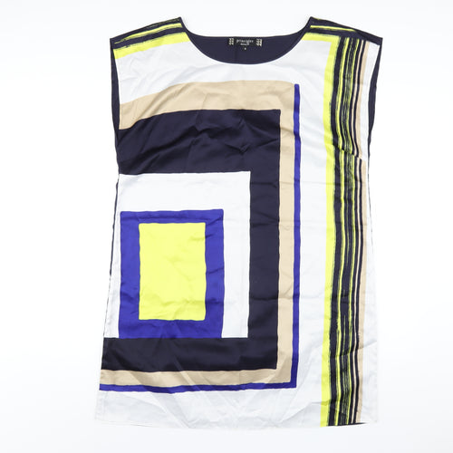 Principles Womens Multicoloured Geometric Polyester T-Shirt Dress Size 16 Round Neck Pullover