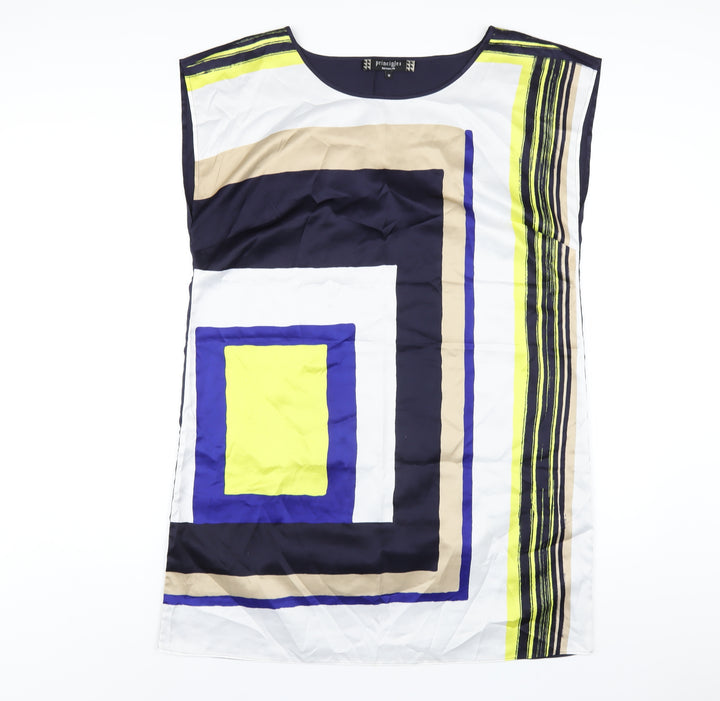 Principles Womens Multicoloured Geometric Polyester T-Shirt Dress Size 16 Round Neck Pullover