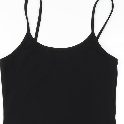 PRETTYLITTLETHING Womens Black Polyester Bodycon Size 12 Round Neck Pullover