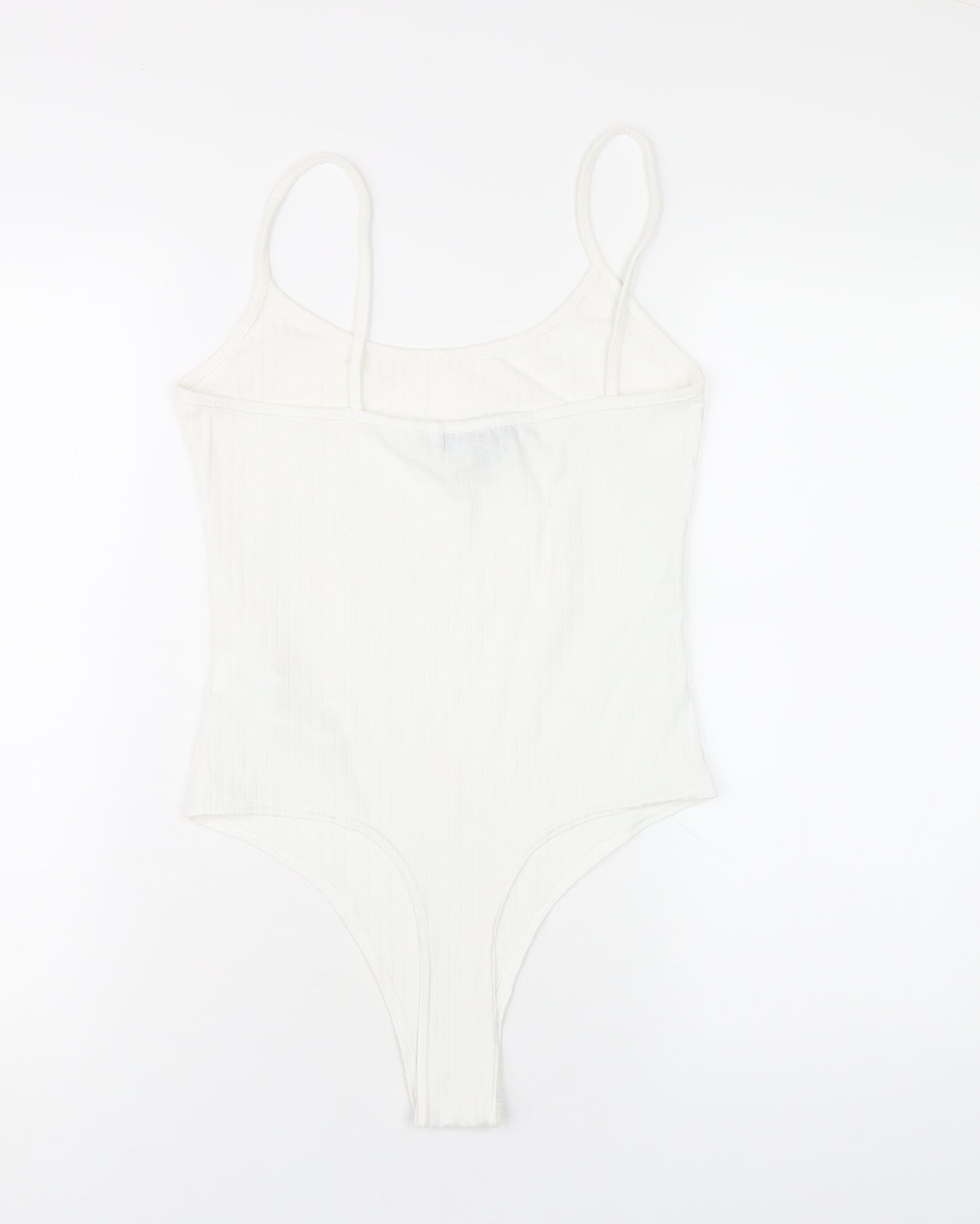 Missguided Womens White Polyester Bodysuit One-Piece Size 10 Snap