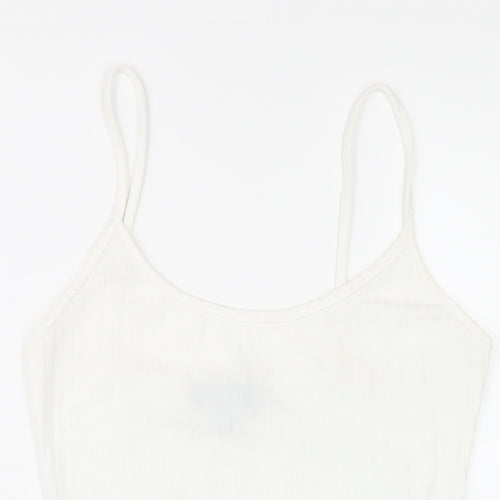 Missguided Womens White Polyester Bodysuit One-Piece Size 10 Snap