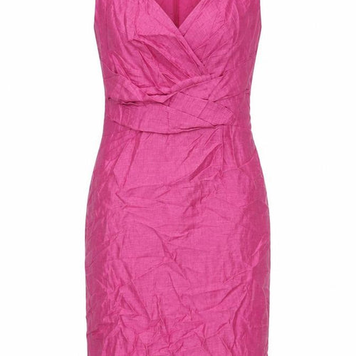 Kaliko Womens Pink Polyester Pencil Dress Size 10 V-Neck Zip