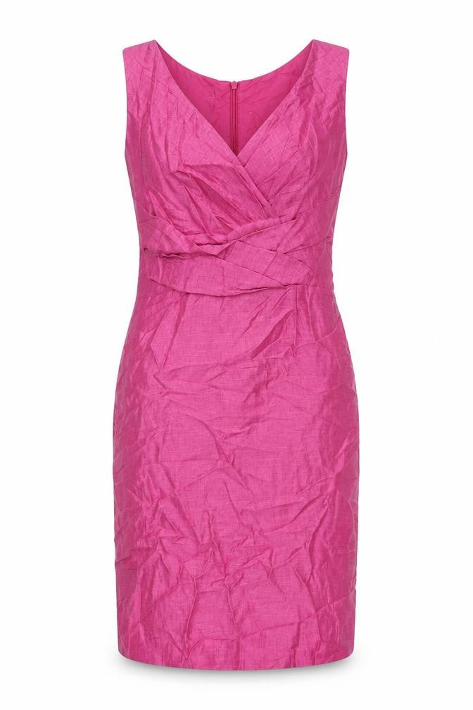 Kaliko Womens Pink Polyester Pencil Dress Size 10 V-Neck Zip