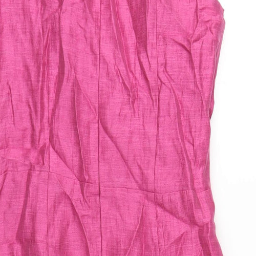 Kaliko Womens Pink Polyester Pencil Dress Size 10 V-Neck Zip