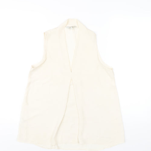 NEXT Womens Ivory Polyester Basic Tank Size 10 V-Neck