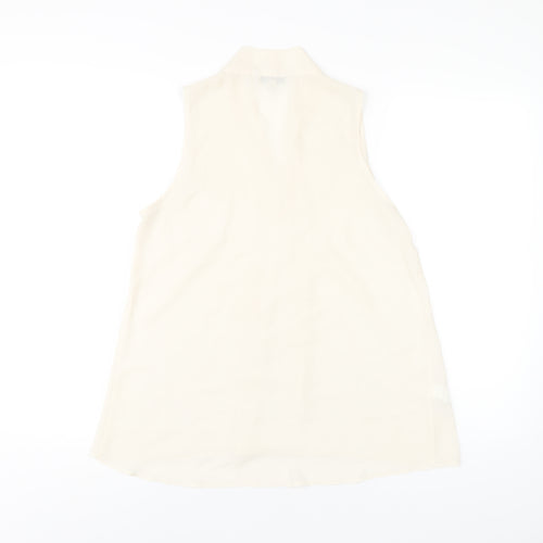 NEXT Womens Ivory Polyester Basic Tank Size 10 V-Neck