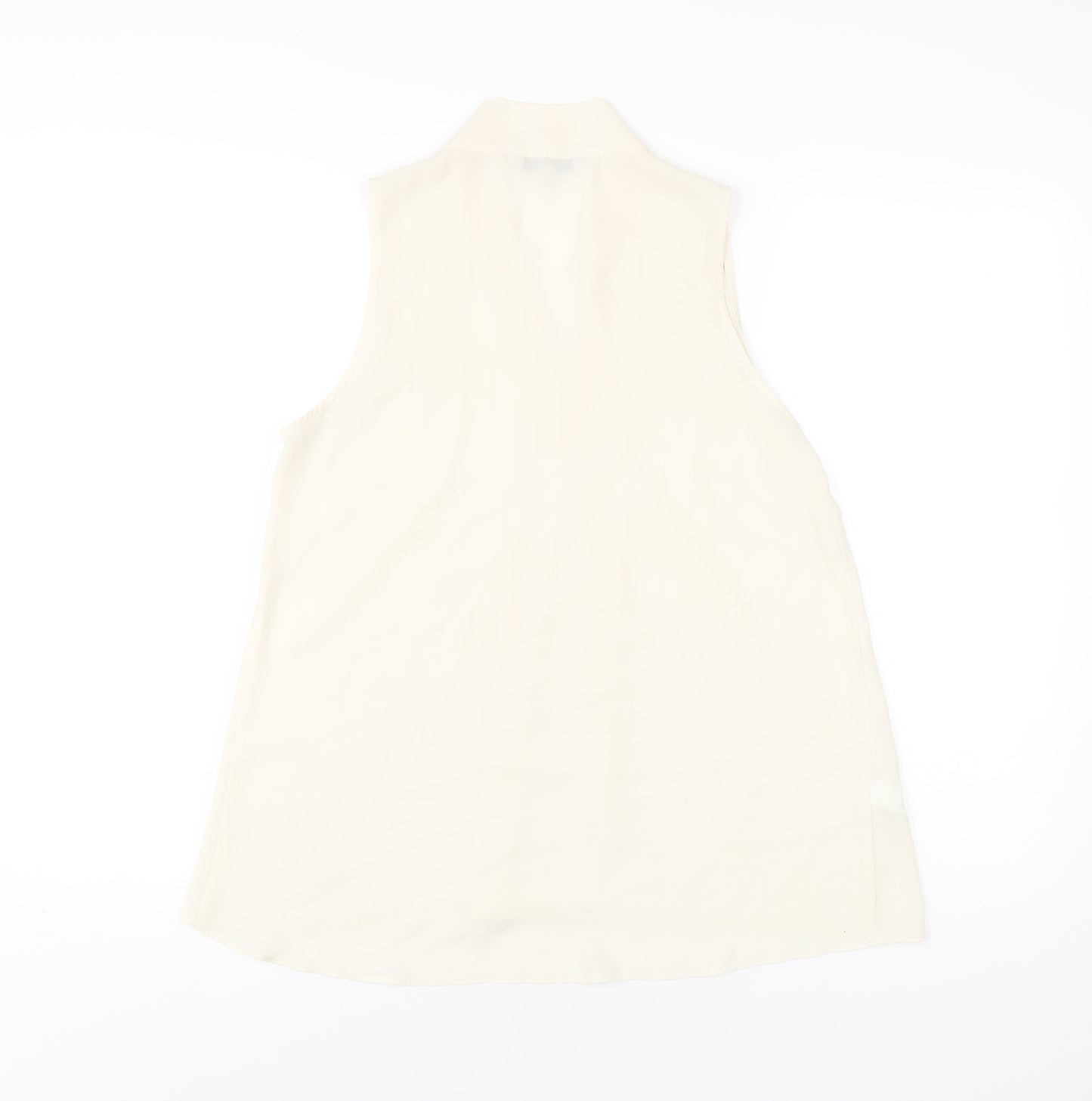 NEXT Womens Ivory Polyester Basic Tank Size 10 V-Neck