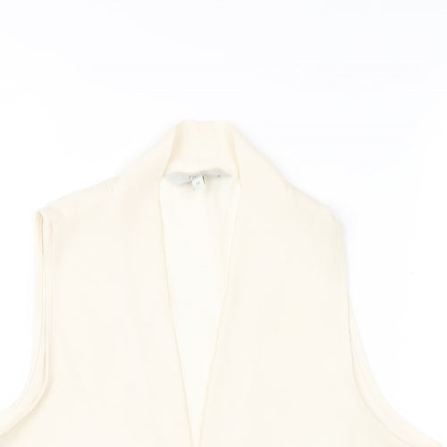 NEXT Womens Ivory Polyester Basic Tank Size 10 V-Neck