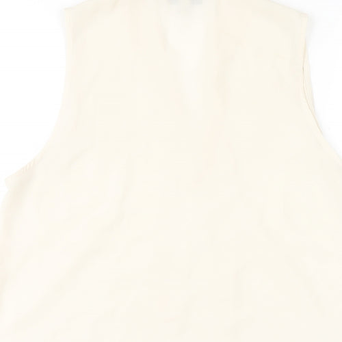 NEXT Womens Ivory Polyester Basic Tank Size 10 V-Neck