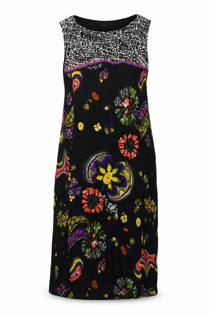 Miss Sixty Womens Multicoloured Geometric Viscose Tank Dress Size S Round Neck Pullover