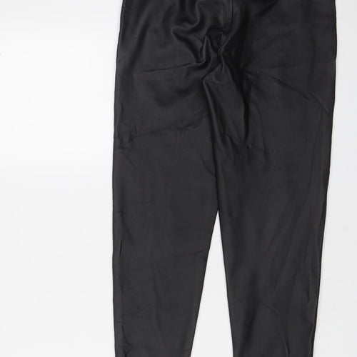 Hanel Hante Womens Black Polyurethane Trousers Size S L27 in Regular - Buttons
