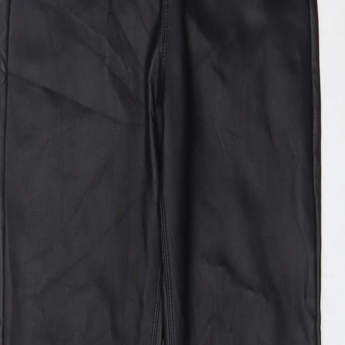 Hanel Hante Womens Black Polyurethane Trousers Size S L27 in Regular - Buttons
