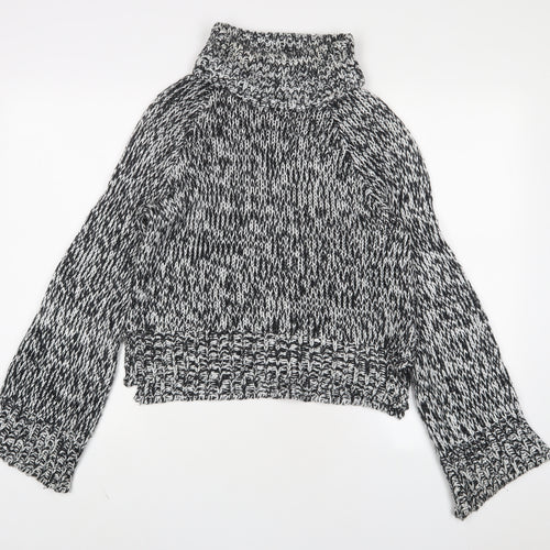H&M Womens Black Roll Neck Acrylic Pullover Jumper Size S