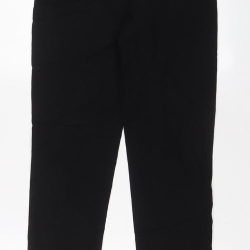 Marks and Spencer Womens Black Viscose Trousers Size 8 L28 in Regular Hook & Eye