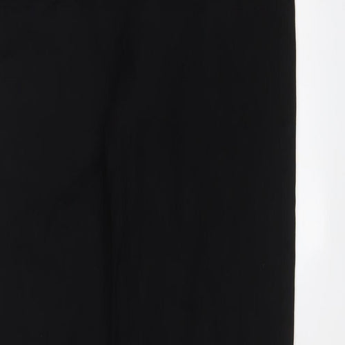Marks and Spencer Womens Black Viscose Trousers Size 8 L28 in Regular Hook & Eye