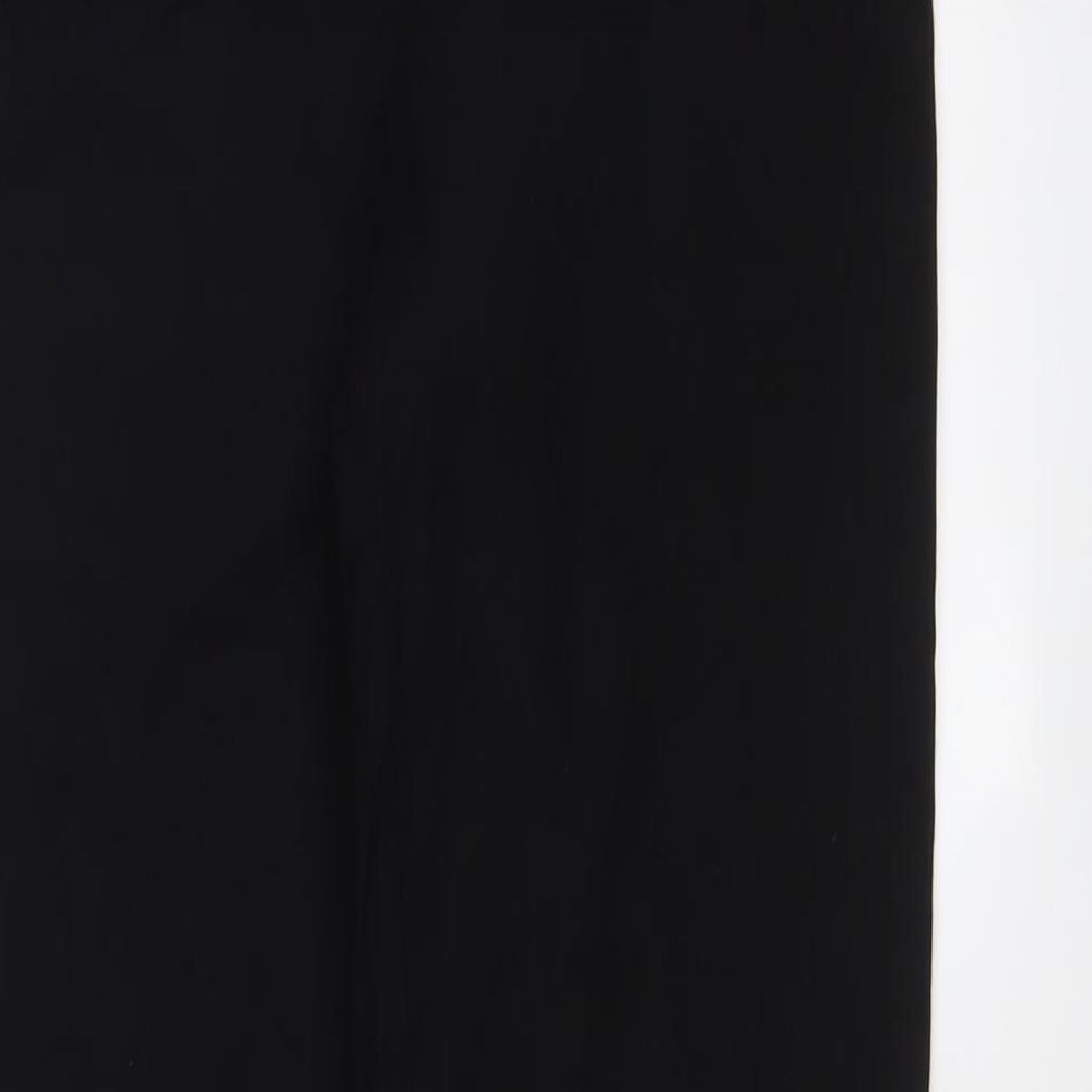 Marks and Spencer Womens Black Viscose Trousers Size 8 L28 in Regular Hook & Eye
