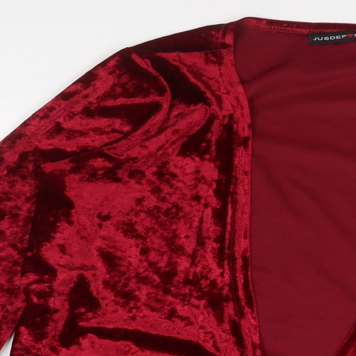 Jusdepm Womens Red Jacket Size S Tie - S/M