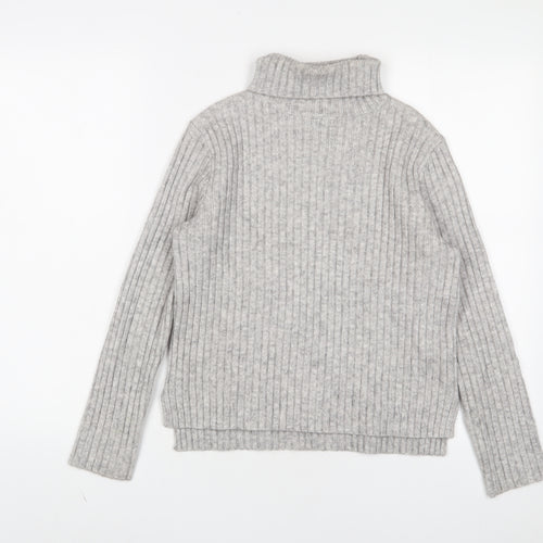 Newear Womens Grey Roll Neck Acrylic Pullover Jumper Size XS