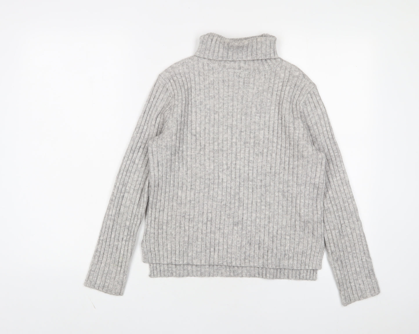 Newear Womens Grey Roll Neck Acrylic Pullover Jumper Size XS