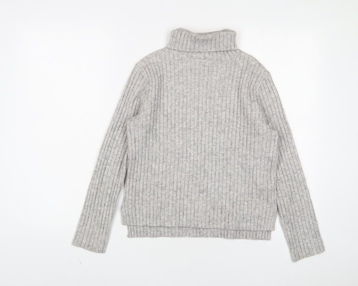 Newear Womens Grey Roll Neck Acrylic Pullover Jumper Size XS
