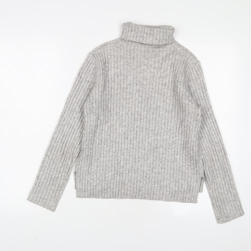 Newear Womens Grey Roll Neck Acrylic Pullover Jumper Size XS
