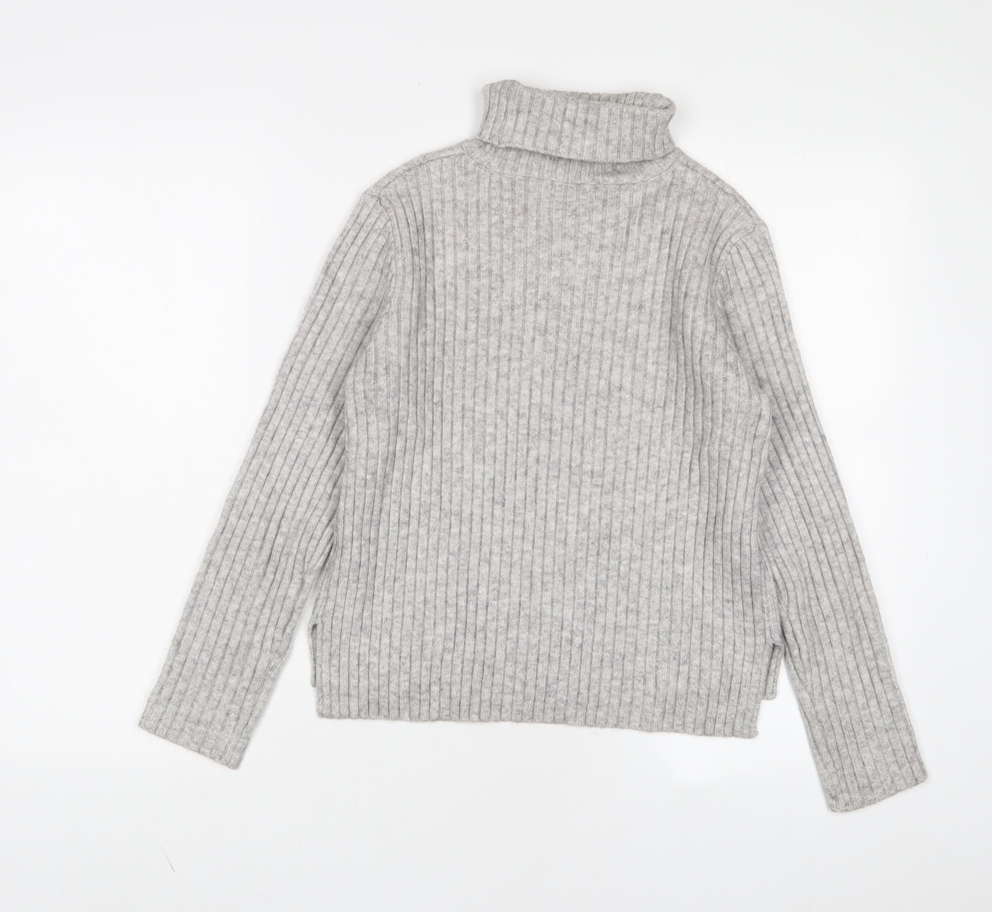 Newear Womens Grey Roll Neck Acrylic Pullover Jumper Size XS