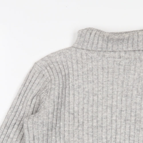 Newear Womens Grey Roll Neck Acrylic Pullover Jumper Size XS