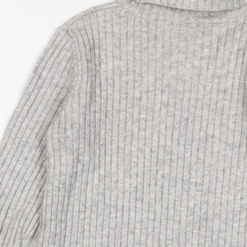 Newear Womens Grey Roll Neck Acrylic Pullover Jumper Size XS