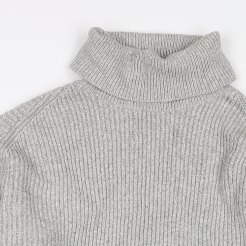 H&M Womens Grey Roll Neck Acrylic Pullover Jumper Size M