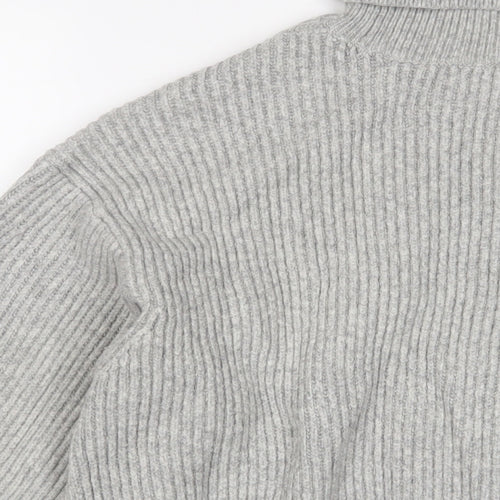 H&M Womens Grey Roll Neck Acrylic Pullover Jumper Size M