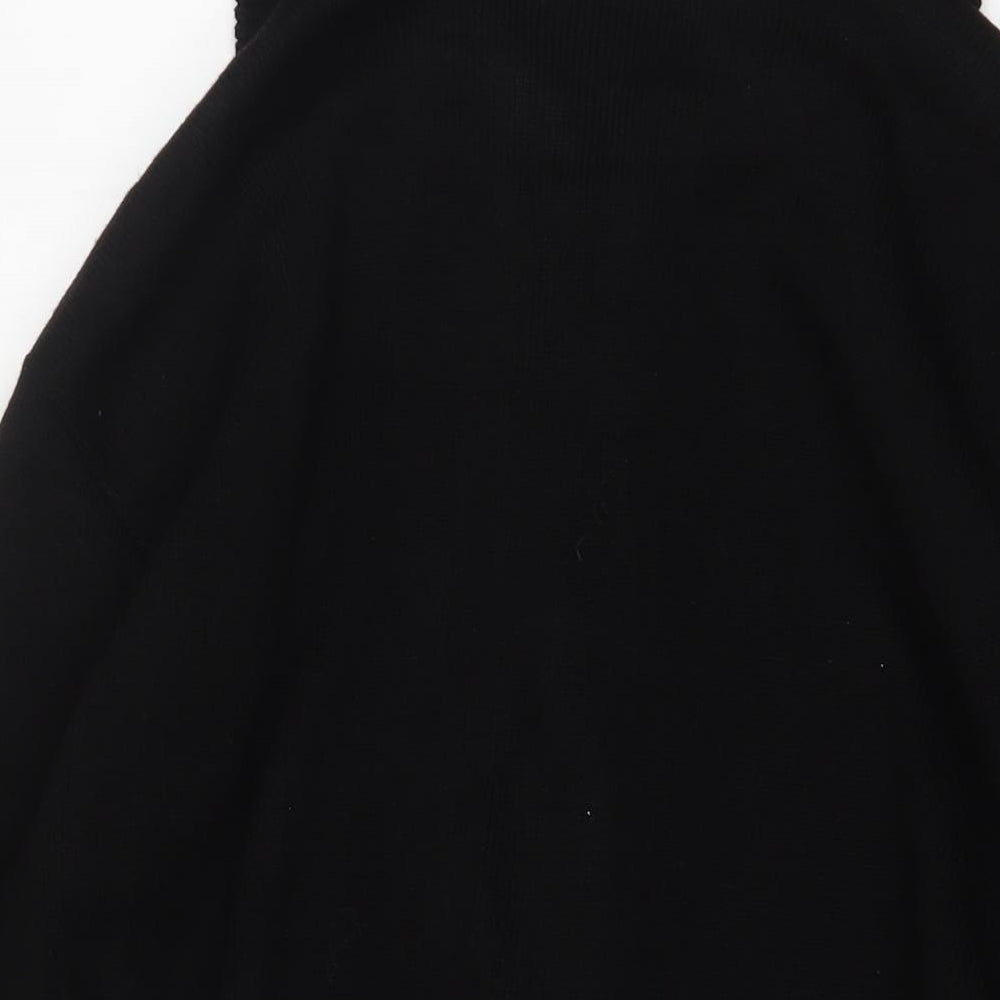 Etiquette Womens Black V-Neck Acrylic Cardigan Jumper Size XL - Belted