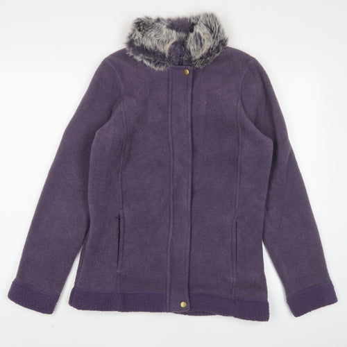 Marks and Spencer Womens Purple Jacket Size 12 Zip - Pockets