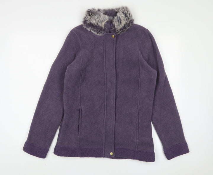 Marks and Spencer Womens Purple Jacket Size 12 Zip - Pockets