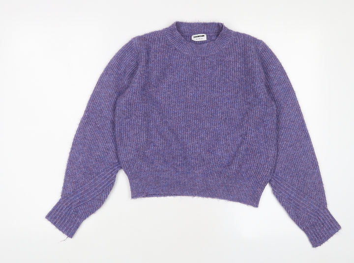 Noisy may Womens Purple Round Neck Polyester Pullover Jumper Size L