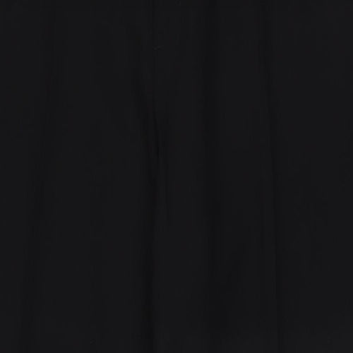 Marks and Spencer Mens Black Polyester Trousers Size 44 in L30 in Regular Hook & Eye - Long Leg, Pockets
