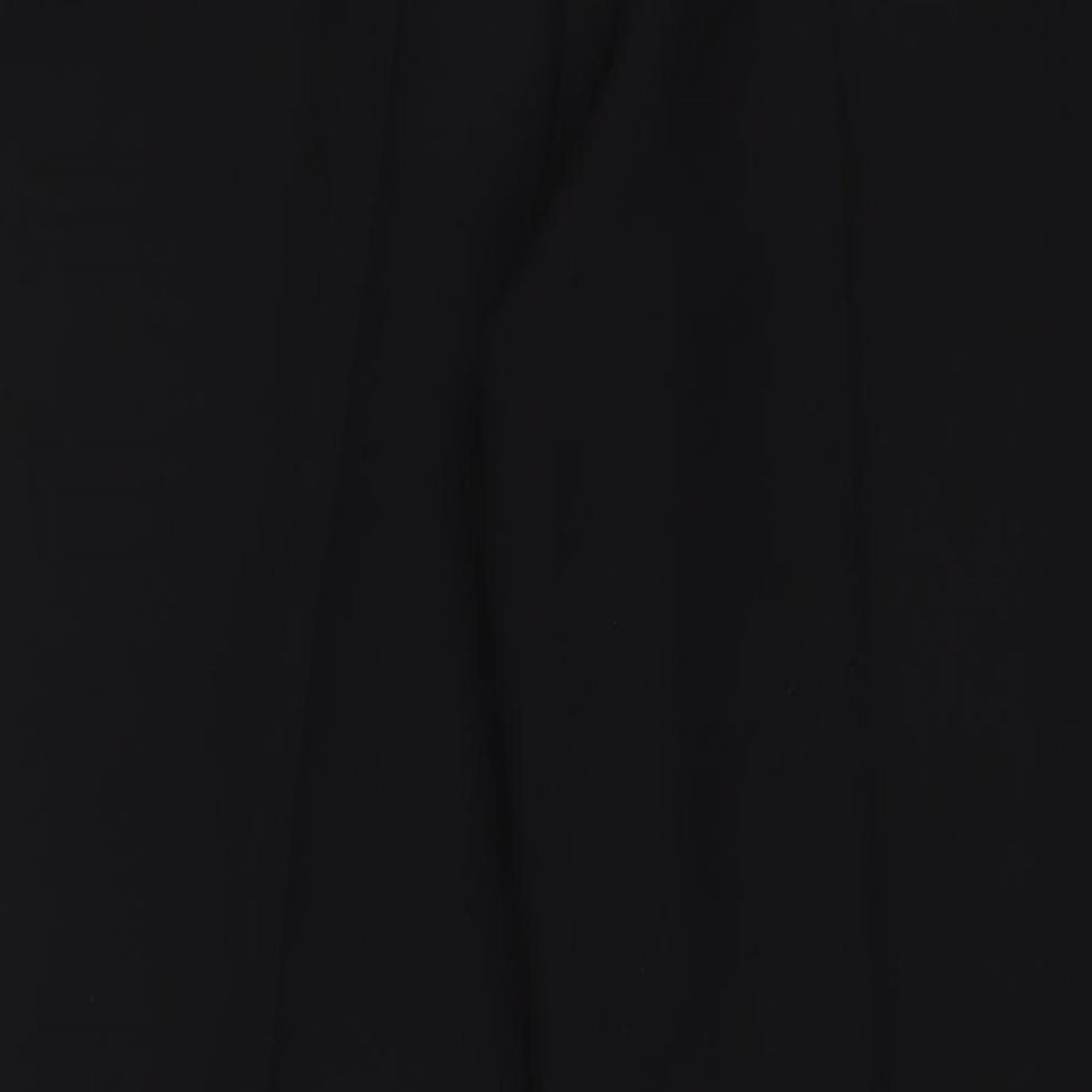 Marks and Spencer Mens Black Polyester Trousers Size 44 in L30 in Regular Hook & Eye - Long Leg, Pockets