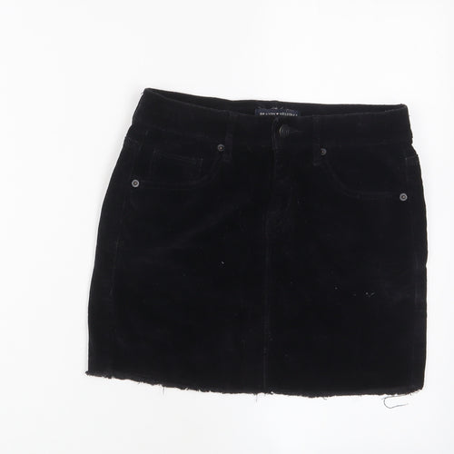 Brandy Melville Womens Black Cotton A-Line Skirt Size XS Zip